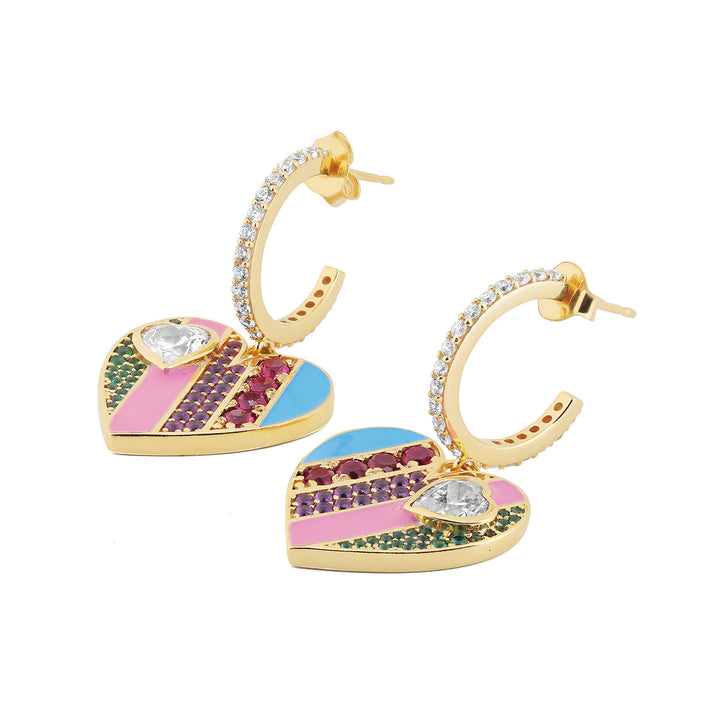 Rainbow Heart Earrings