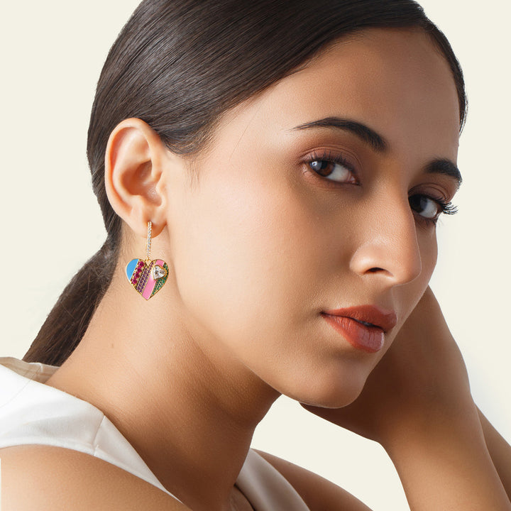 Rainbow Heart Earrings