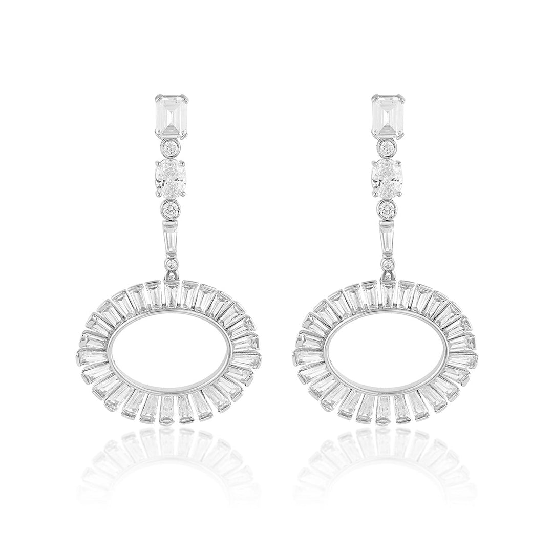 White Long Earring for Women by Isharya | Modern Indian Jewellery