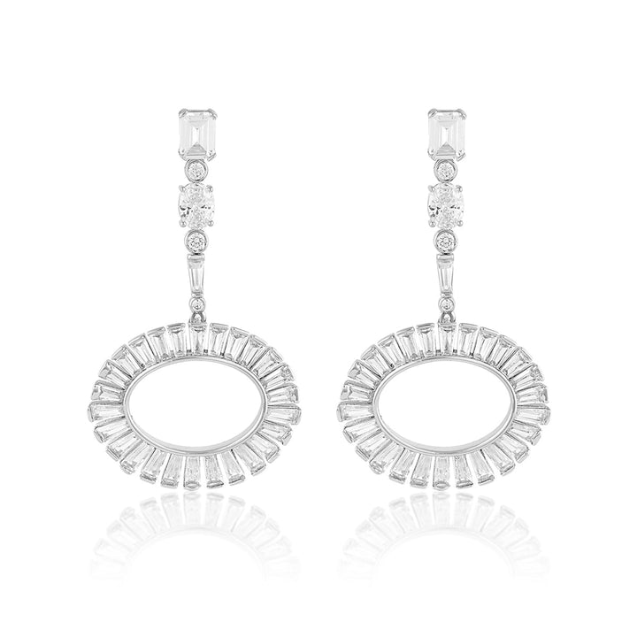 White Long Earring for Women by Isharya | Modern Indian Jewellery