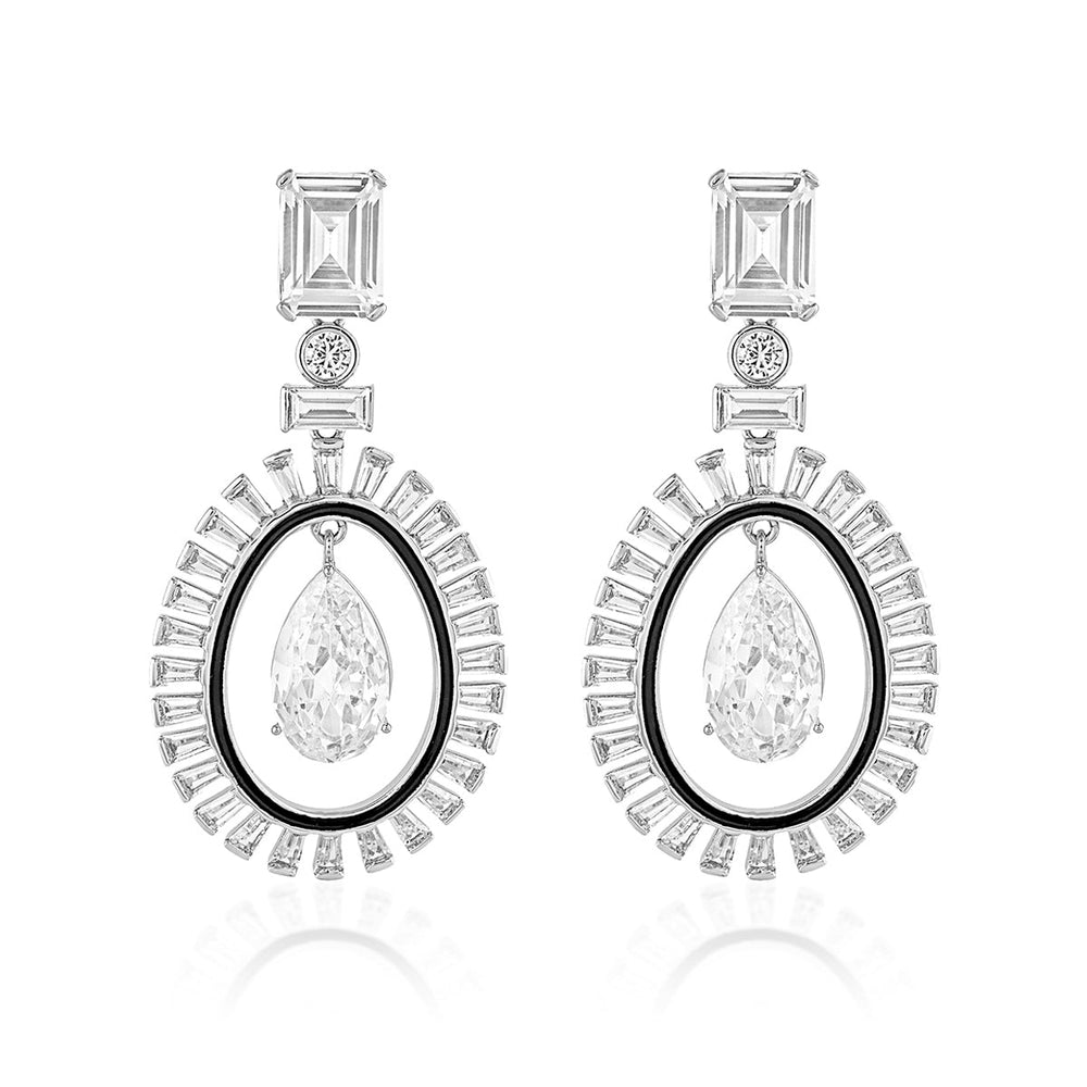 White Long Earring for Women by Isharya | Modern Indian Jewellery