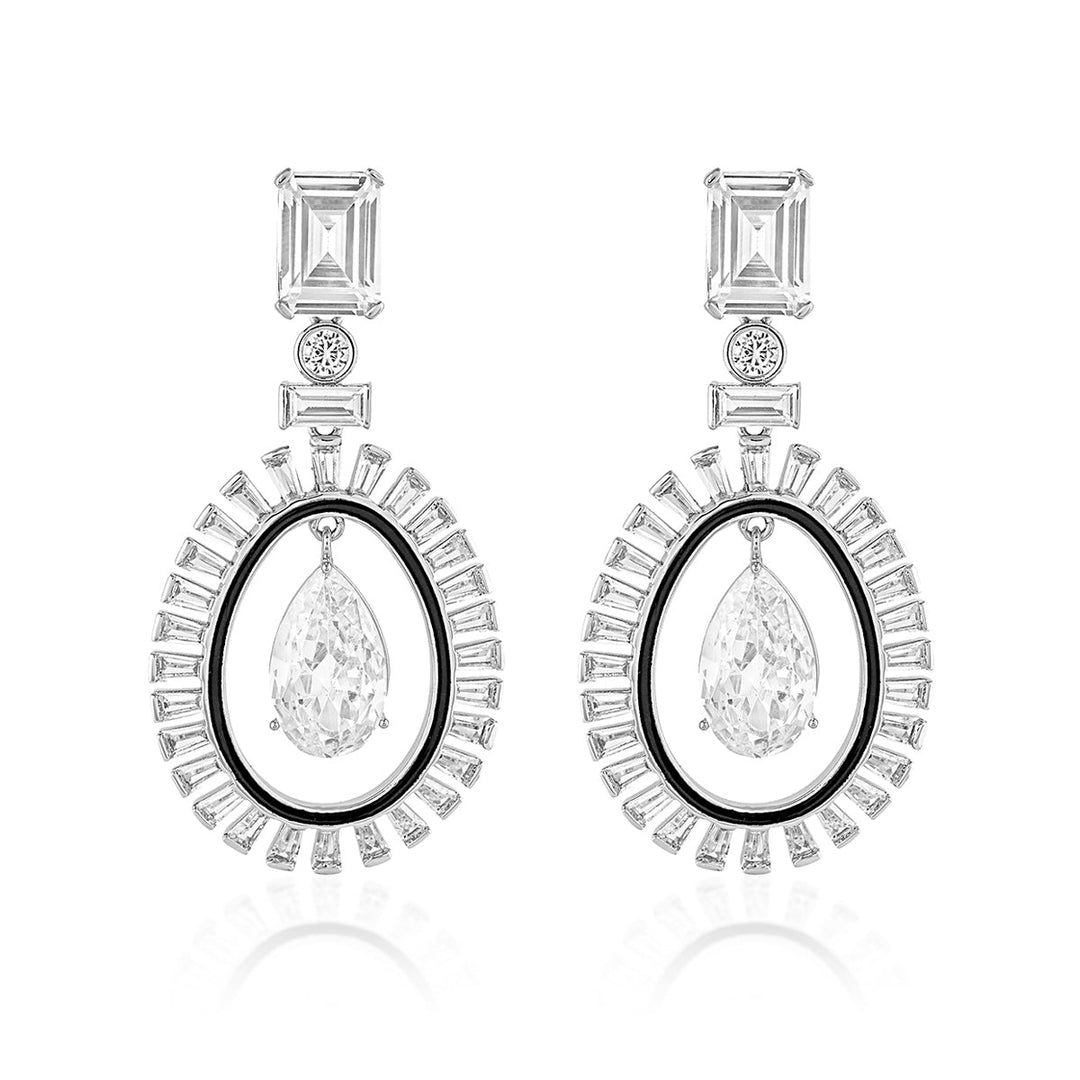 White Long Earring for Women by Isharya | Modern Indian Jewellery