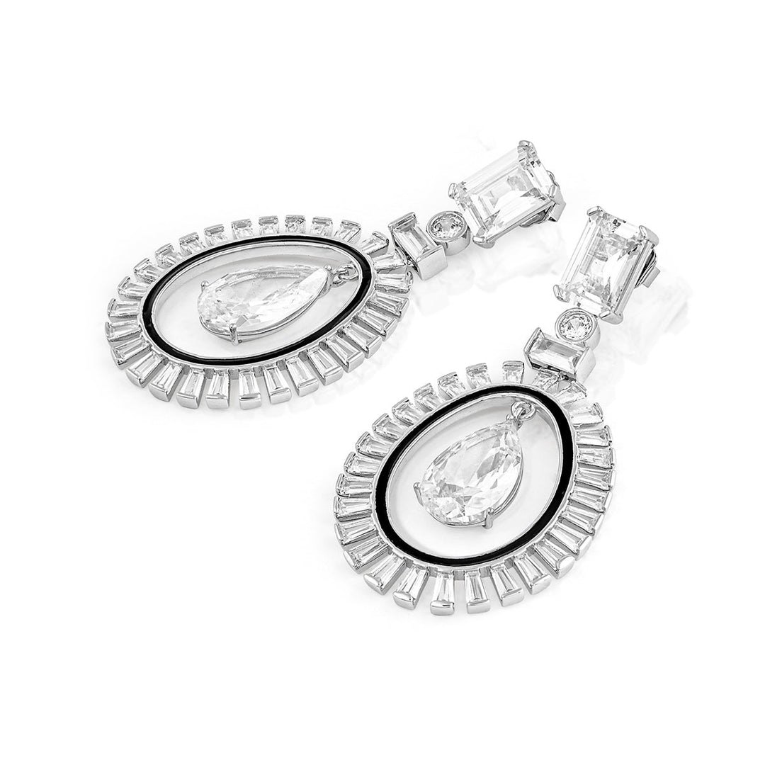 White Long Earring for Women by Isharya | Modern Indian Jewellery