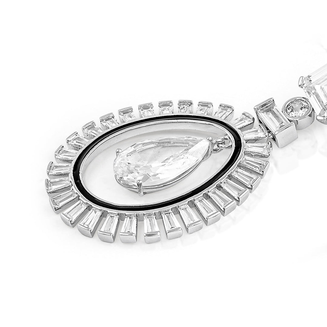 White Long Earring for Women by Isharya | Modern Indian Jewellery