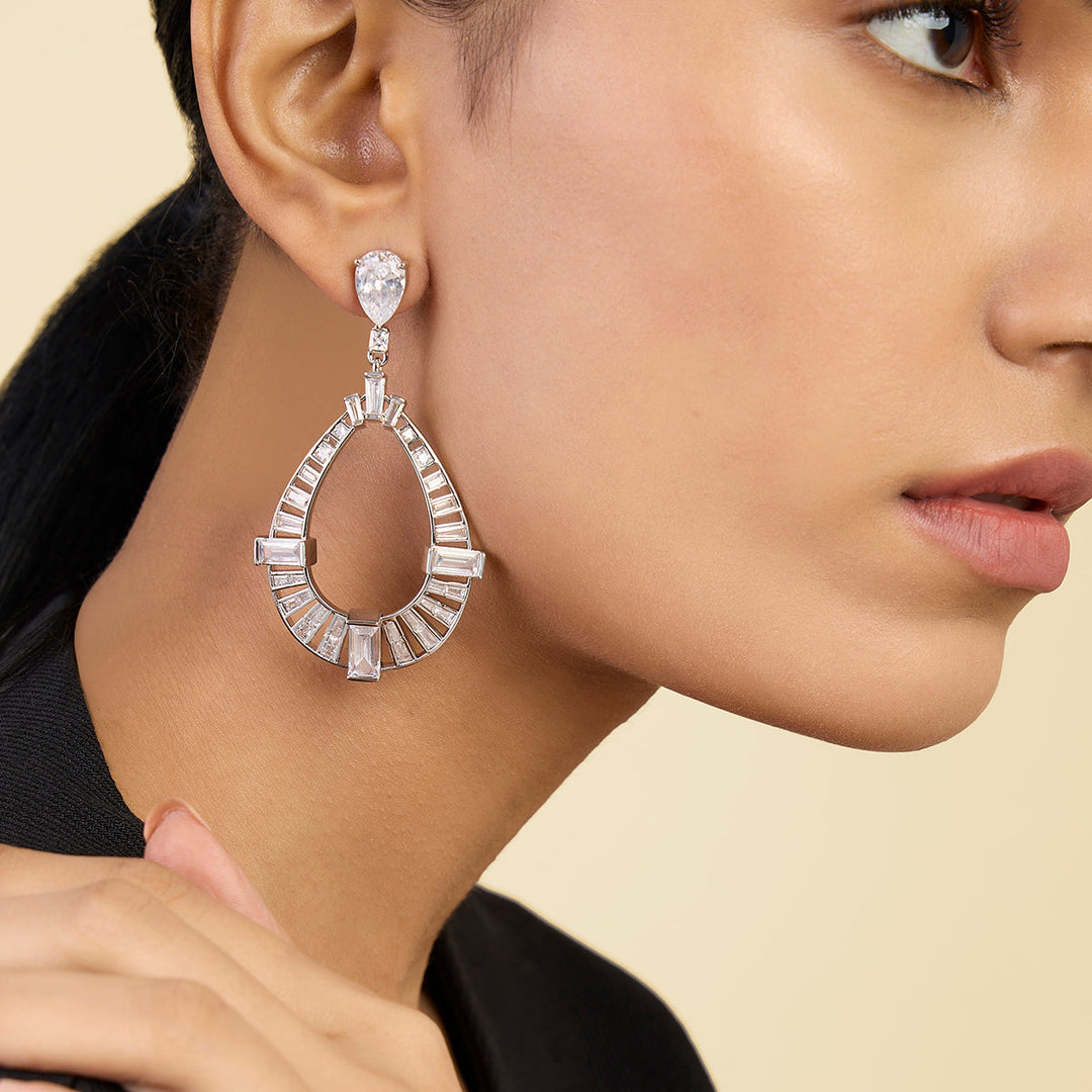 Green Long Earring for Women by Isharya | Modern Indian Jewellery