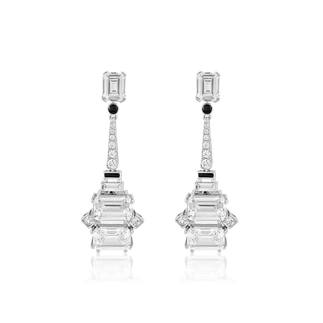 White Long Earring for Women by Isharya | Modern Indian Jewellery