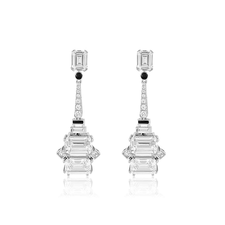 White Long Earring for Women by Isharya | Modern Indian Jewellery