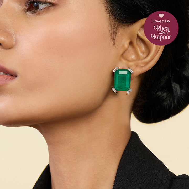 Doublet Green Stone Studs