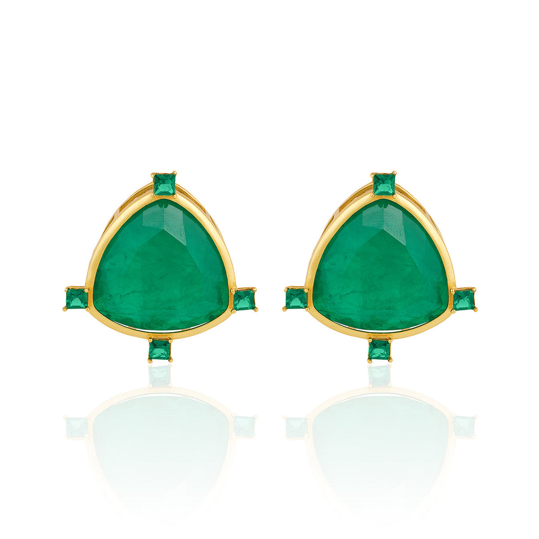 Green Stud Earring for Women by Isharya | Modern Indian Jewellery