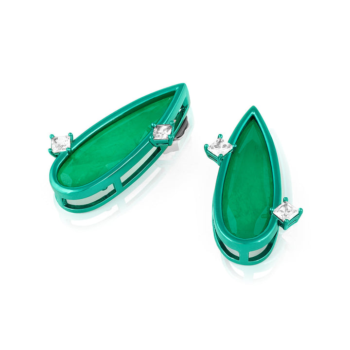 Green Stud Earring for Women by Isharya | Modern Indian Jewellery