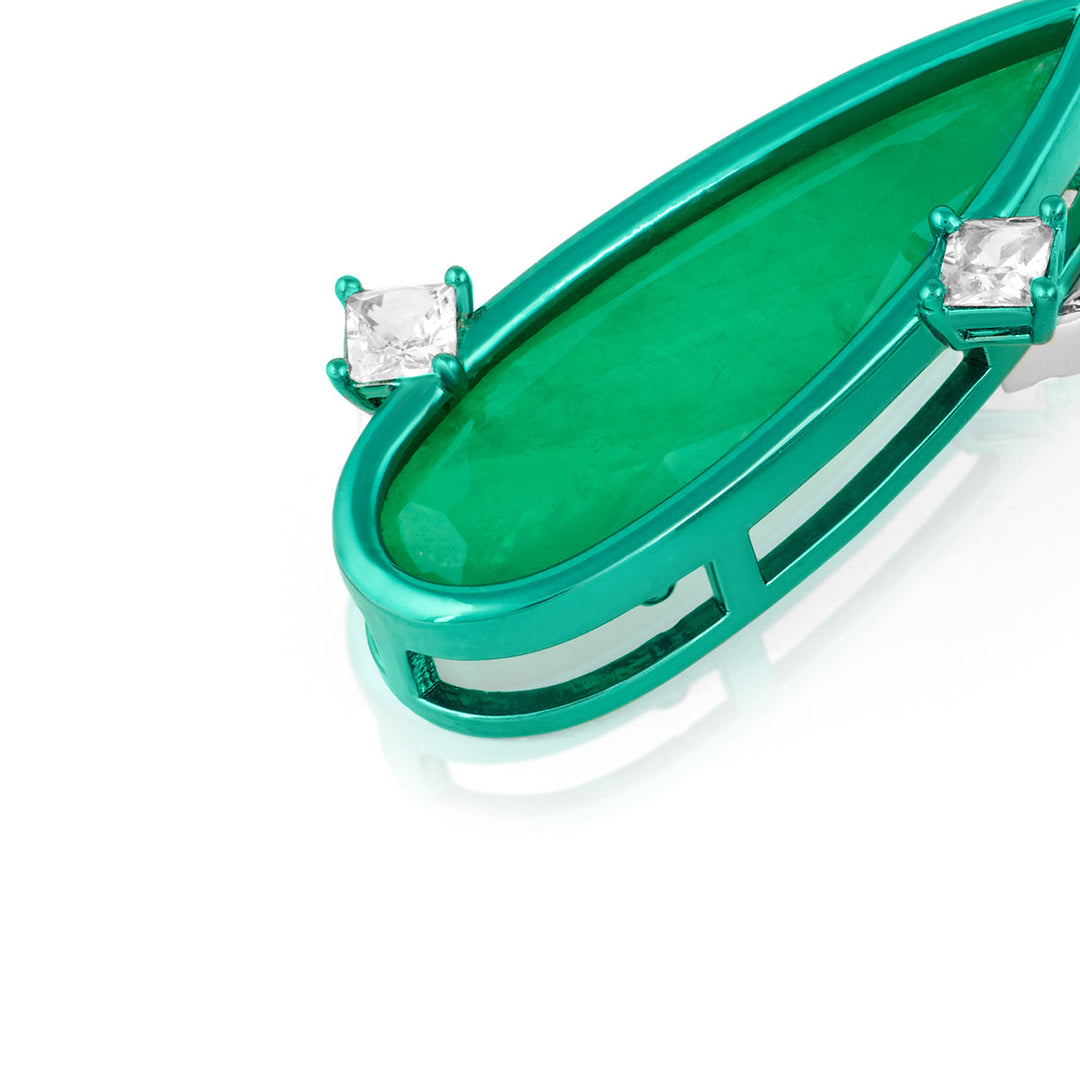 Green Stud Earring for Women by Isharya | Modern Indian Jewellery