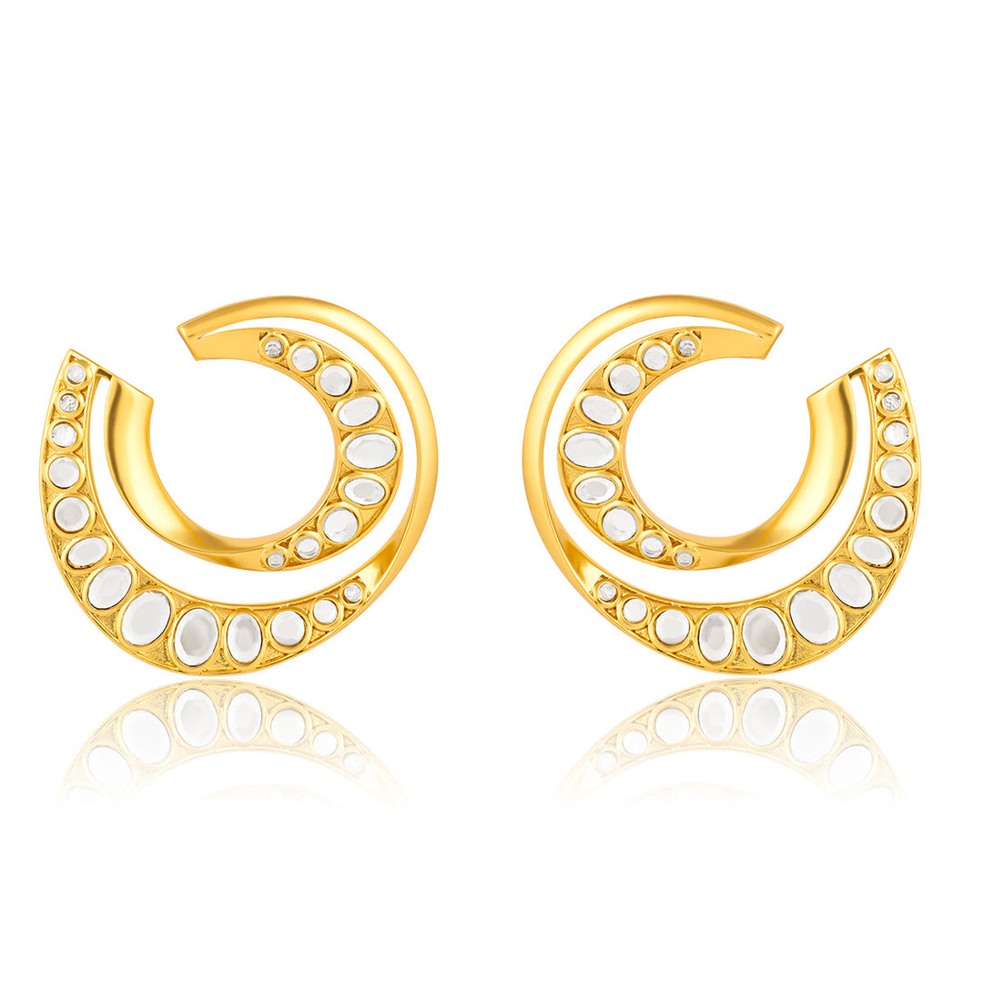Orange Peel Double Hoops