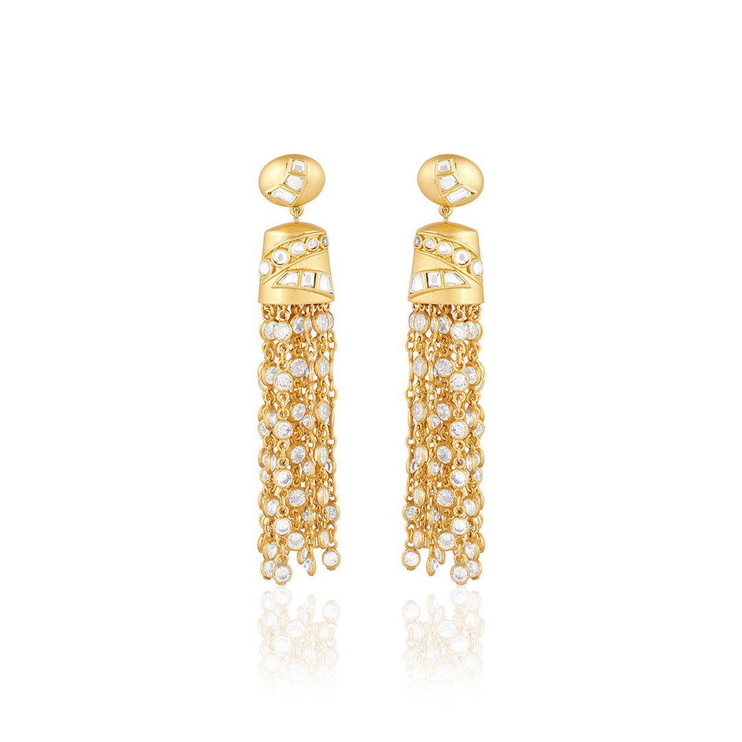 Gold Stud Earring for Women by Isharya | Modern Indian Jewellery