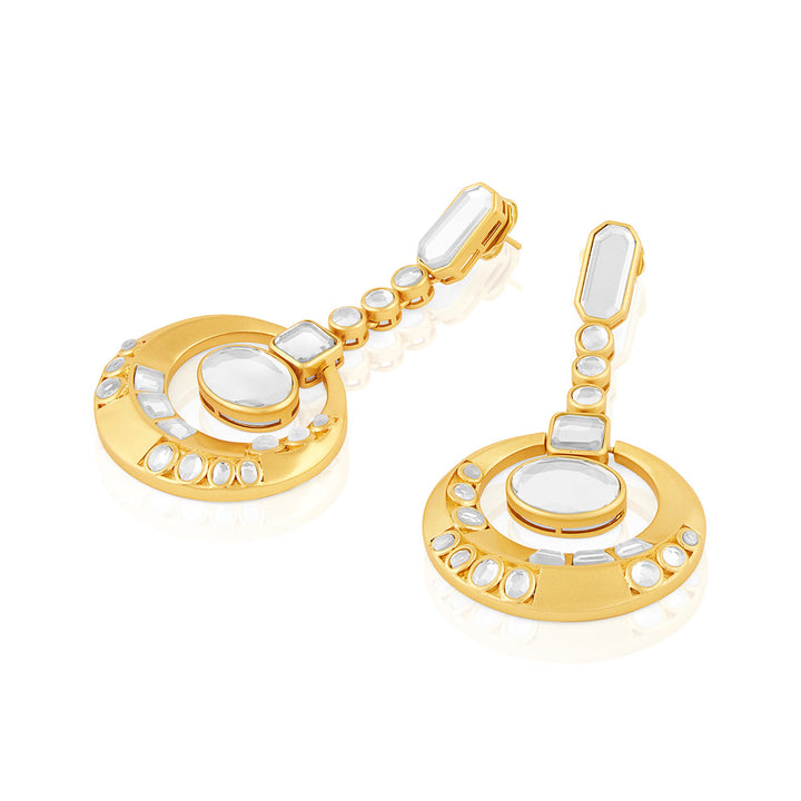 White Long Earring for Women by Isharya | Modern Indian Jewellery