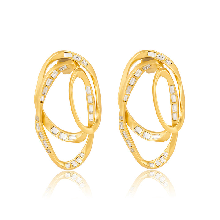 White Stud Earring for Women by Isharya | Modern Indian Jewellery