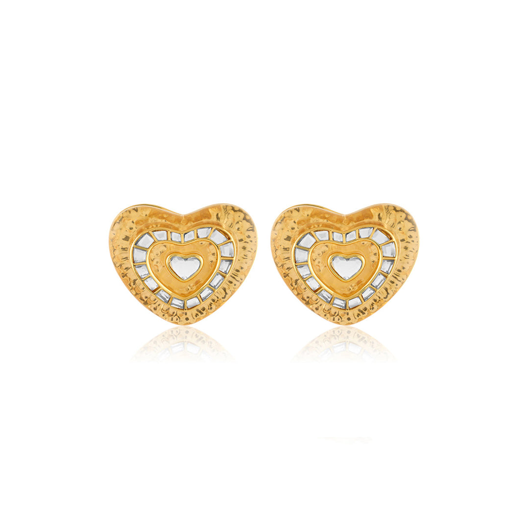 Gold Stud Earring for Women by Isharya | Modern Indian Jewellery