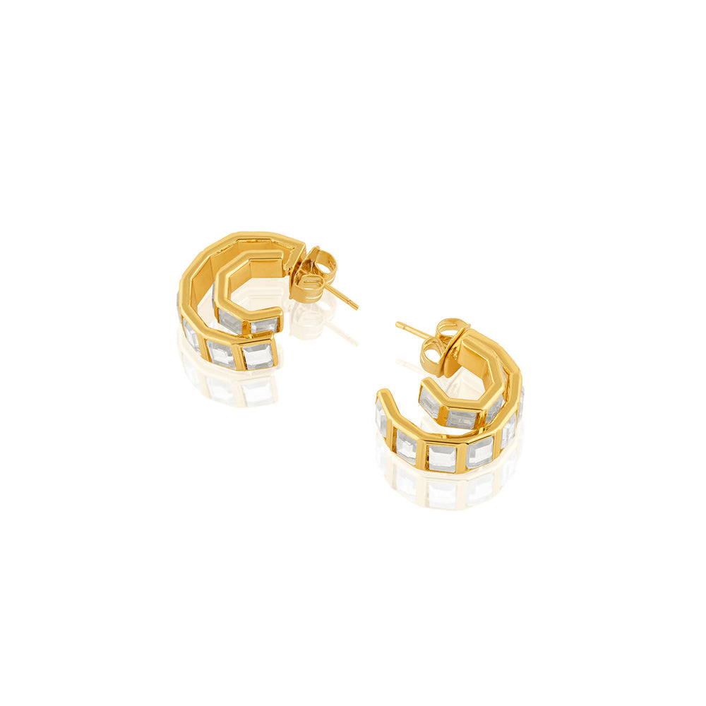 Gold Hoop Earring for Women by Isharya | Modern Indian Jewellery