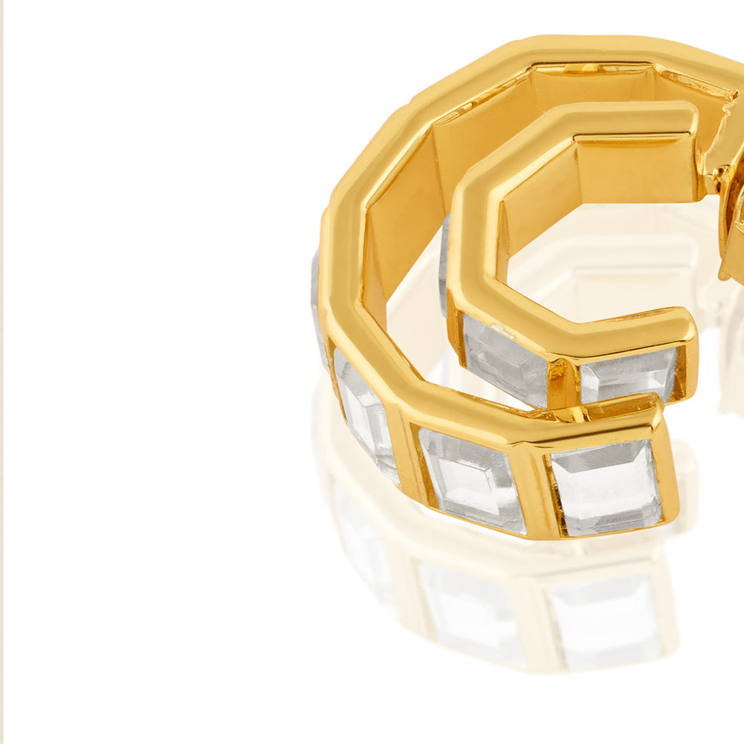Gold Hoop Earring for Women by Isharya | Modern Indian Jewellery