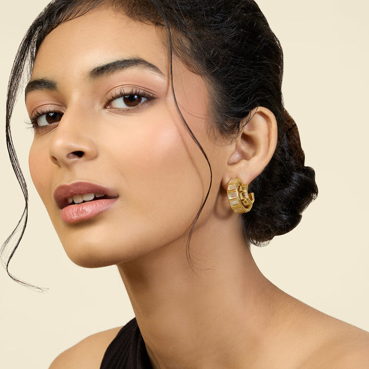 Gold Hoop Earring for Women by Isharya | Modern Indian Jewellery