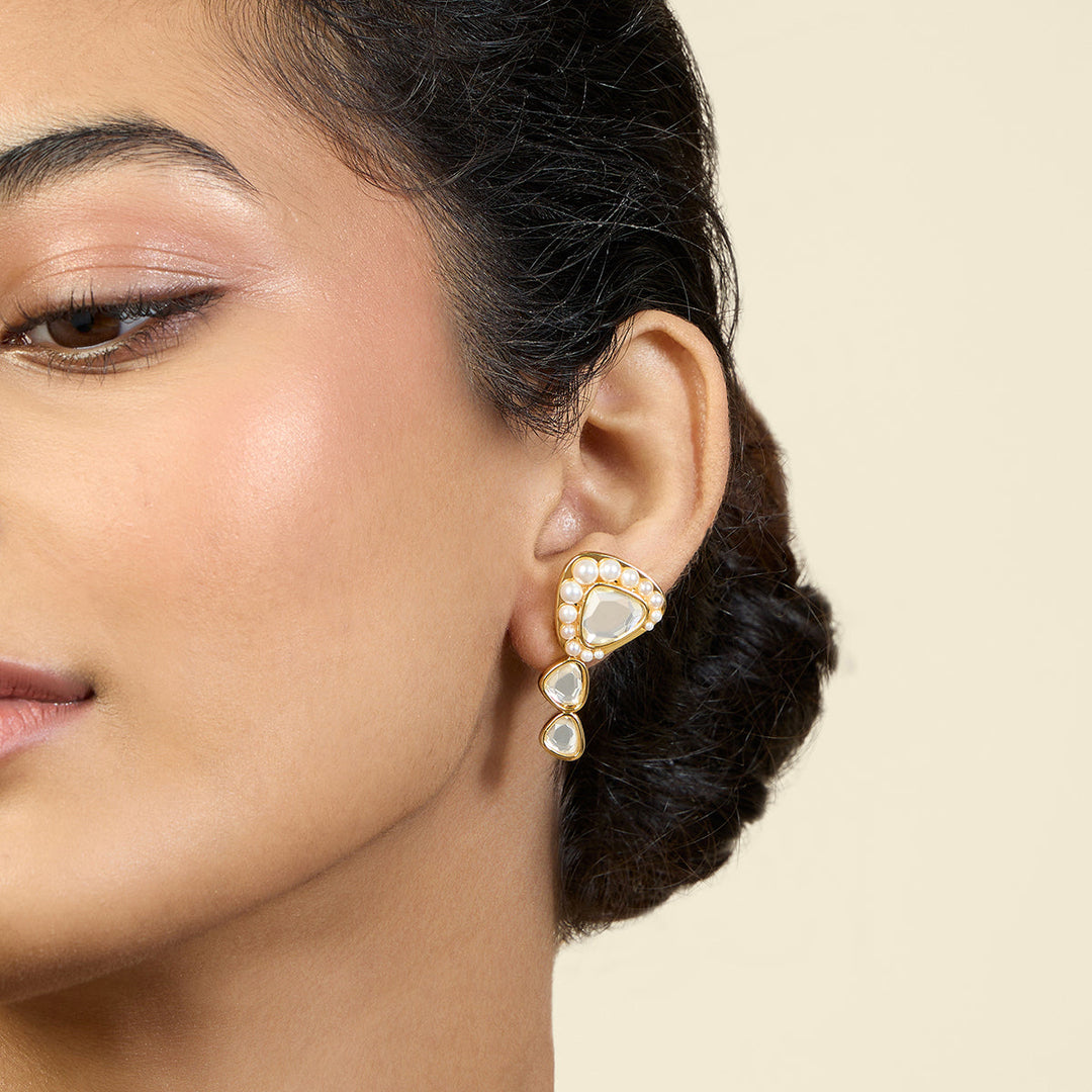 Gold Ear Cuff Earring for Women by Isharya | Modern Indian Jewellery