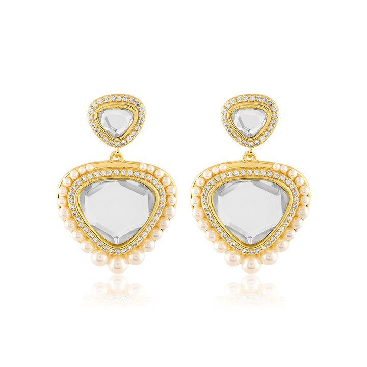 Gold Drop Earring for Women by Isharya | Modern Indian Jewellery