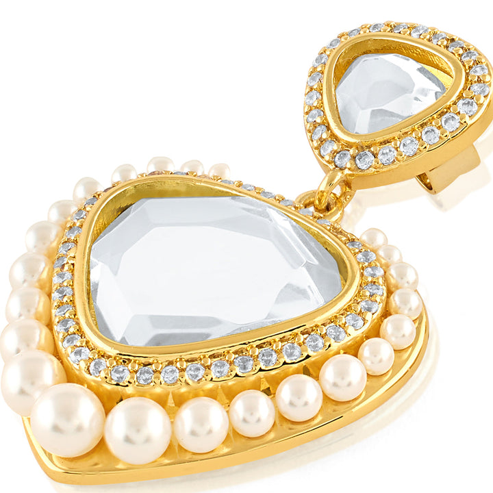 Gold Drop Earring for Women by Isharya | Modern Indian Jewellery