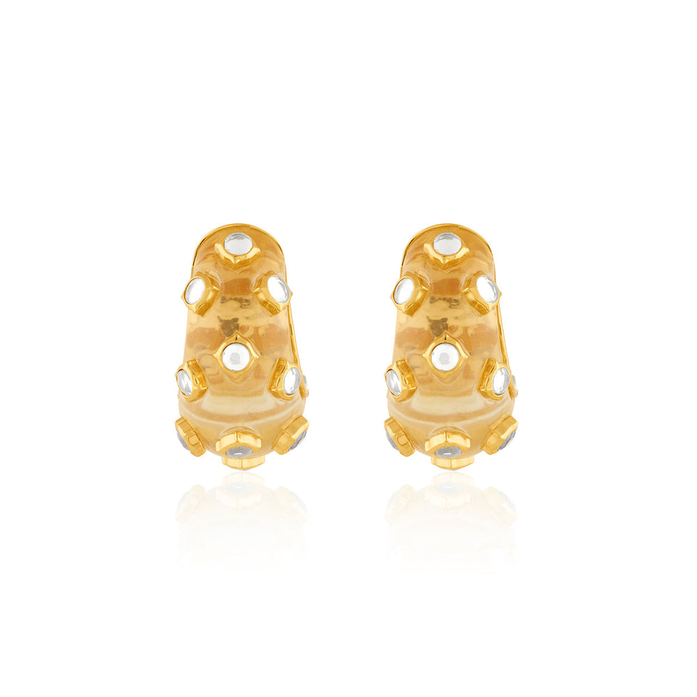 Gold Hoop Earring for Women by Isharya | Modern Indian Jewellery