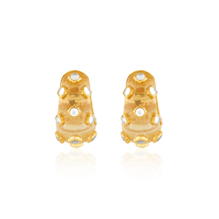 Gold Hoop Earring for Women by Isharya | Modern Indian Jewellery