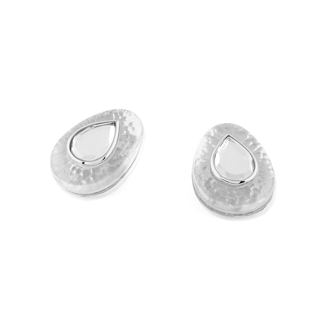 White Stud Earring for Women by Isharya | Modern Indian Jewellery