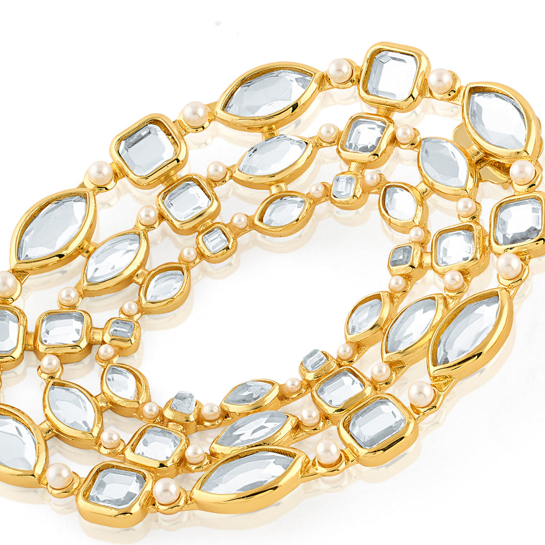 Gold Stud Earring for Women by Isharya | Modern Indian Jewellery