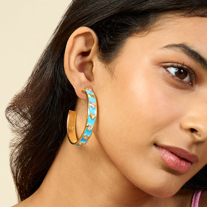 Lucky Charms Turqoise Hoops