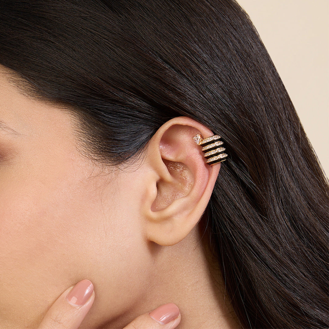 Black Spiral Ear Cuff