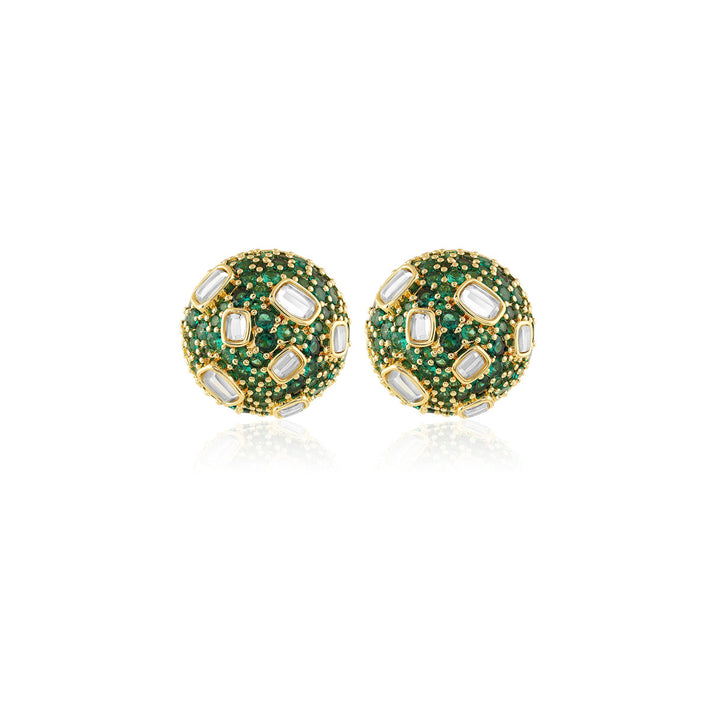 Crystal Ball Green Party Studs