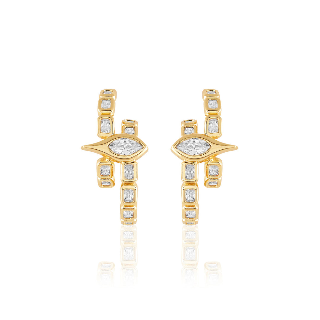 Tennis Eye Double Hoops