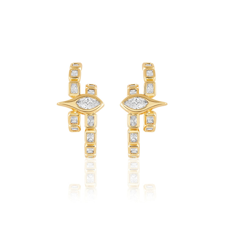 Tennis Eye Double Hoops