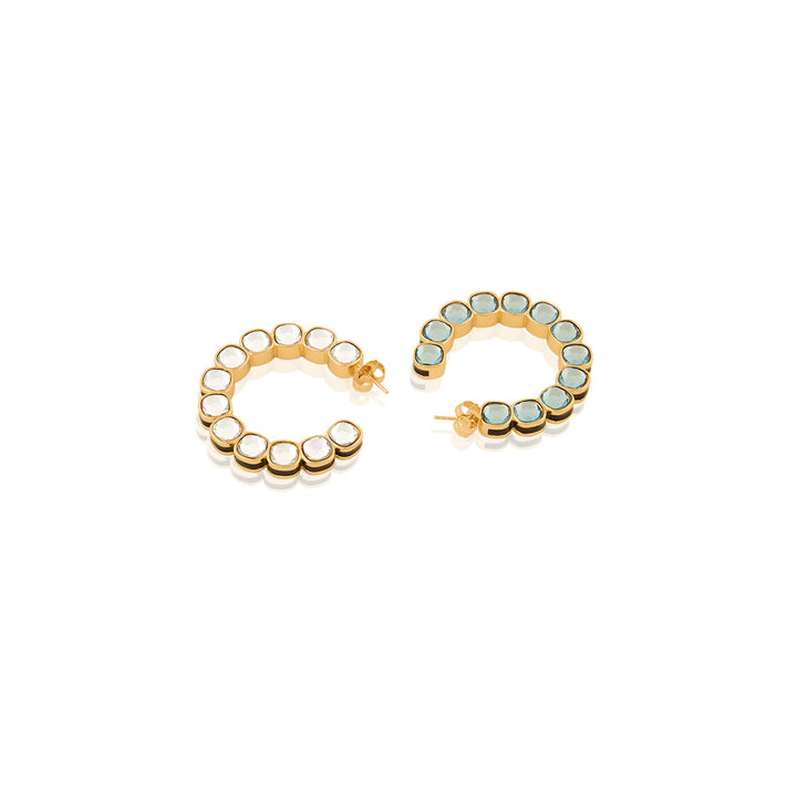 Aqua Goals Statement Reversible Earrings