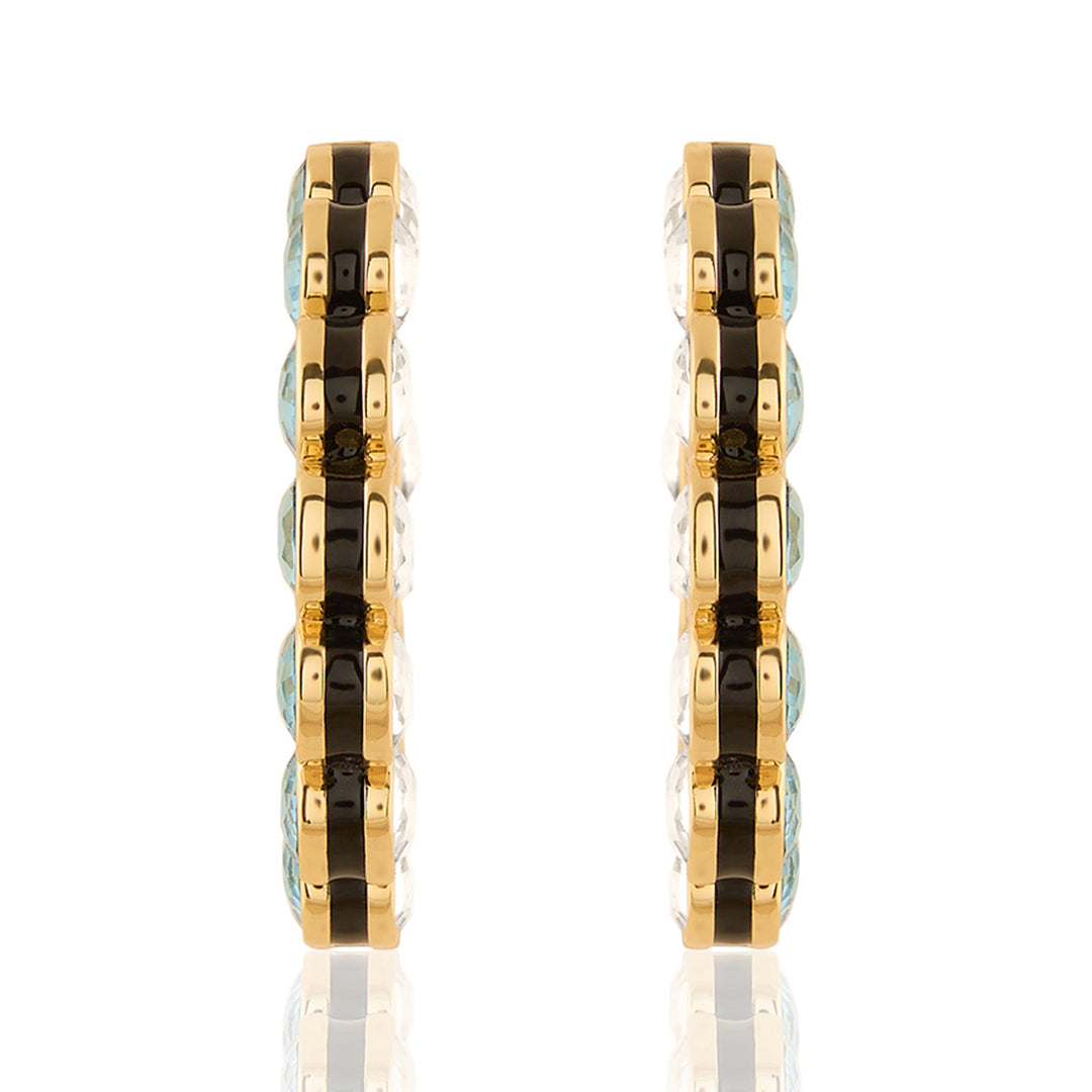 Aqua Goals Statement Reversible Earrings