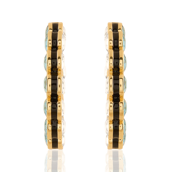 Aqua Goals Statement Reversible Earrings