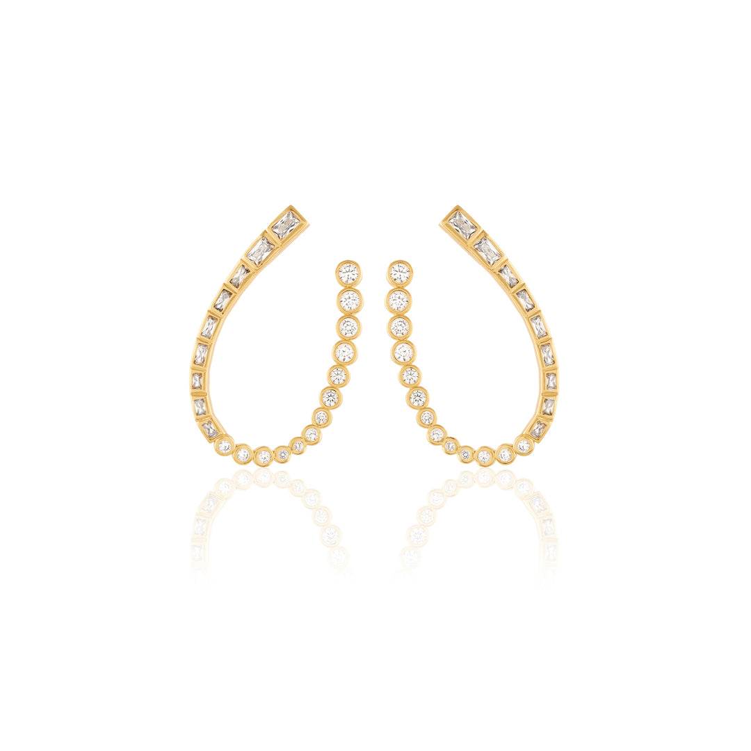 Sea Crystal Front Back Earrings