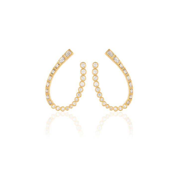 Sea Crystal Front Back Earrings