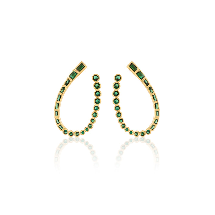 Neon Crystal Front Back Earrings