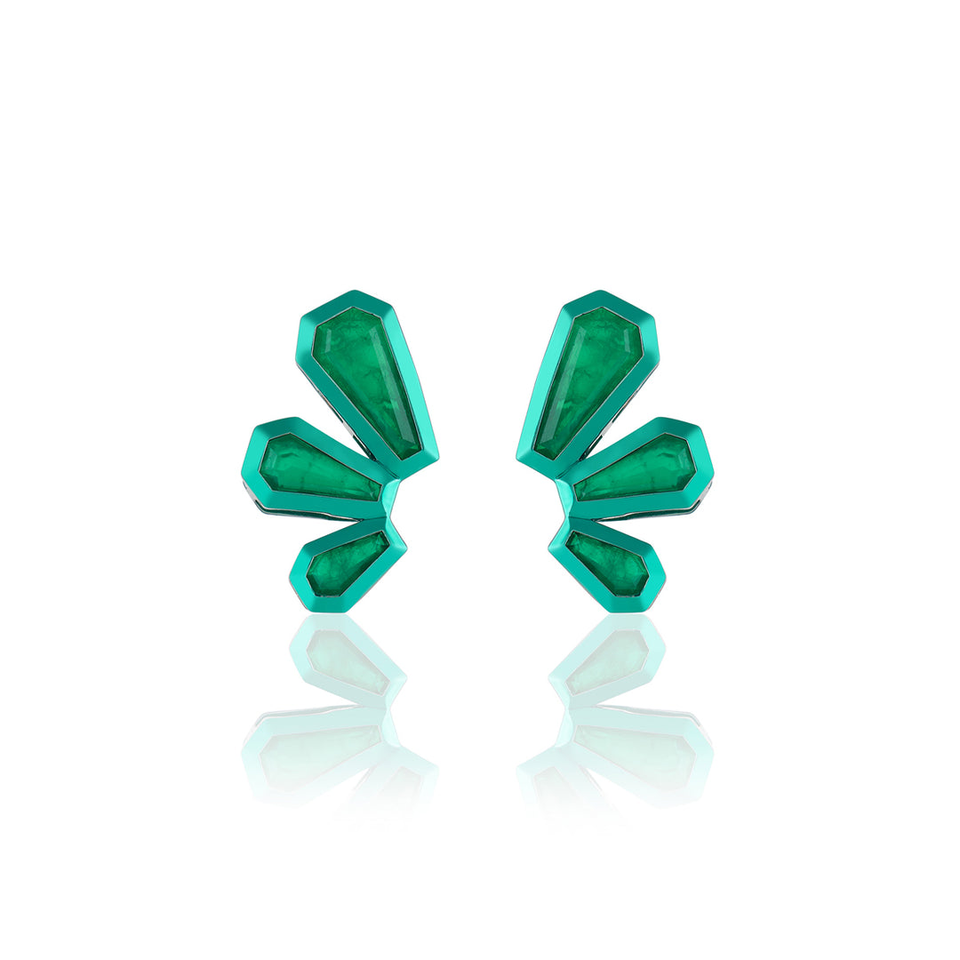 Emerald Glint Stud Earrings