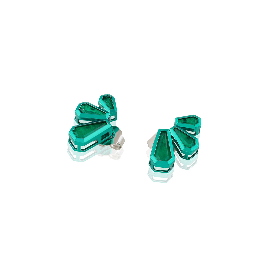 Emerald Glint Stud Earrings