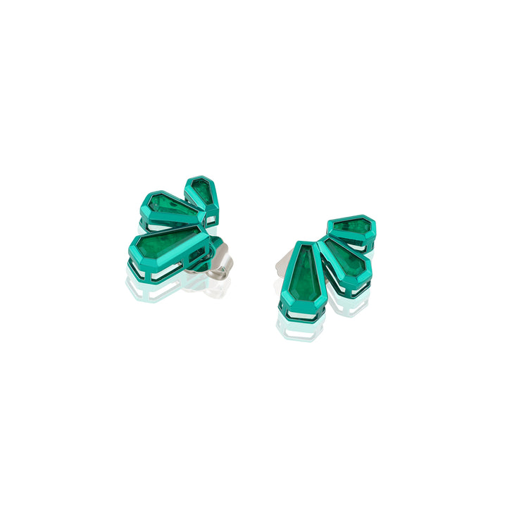 Emerald Glint Stud Earrings