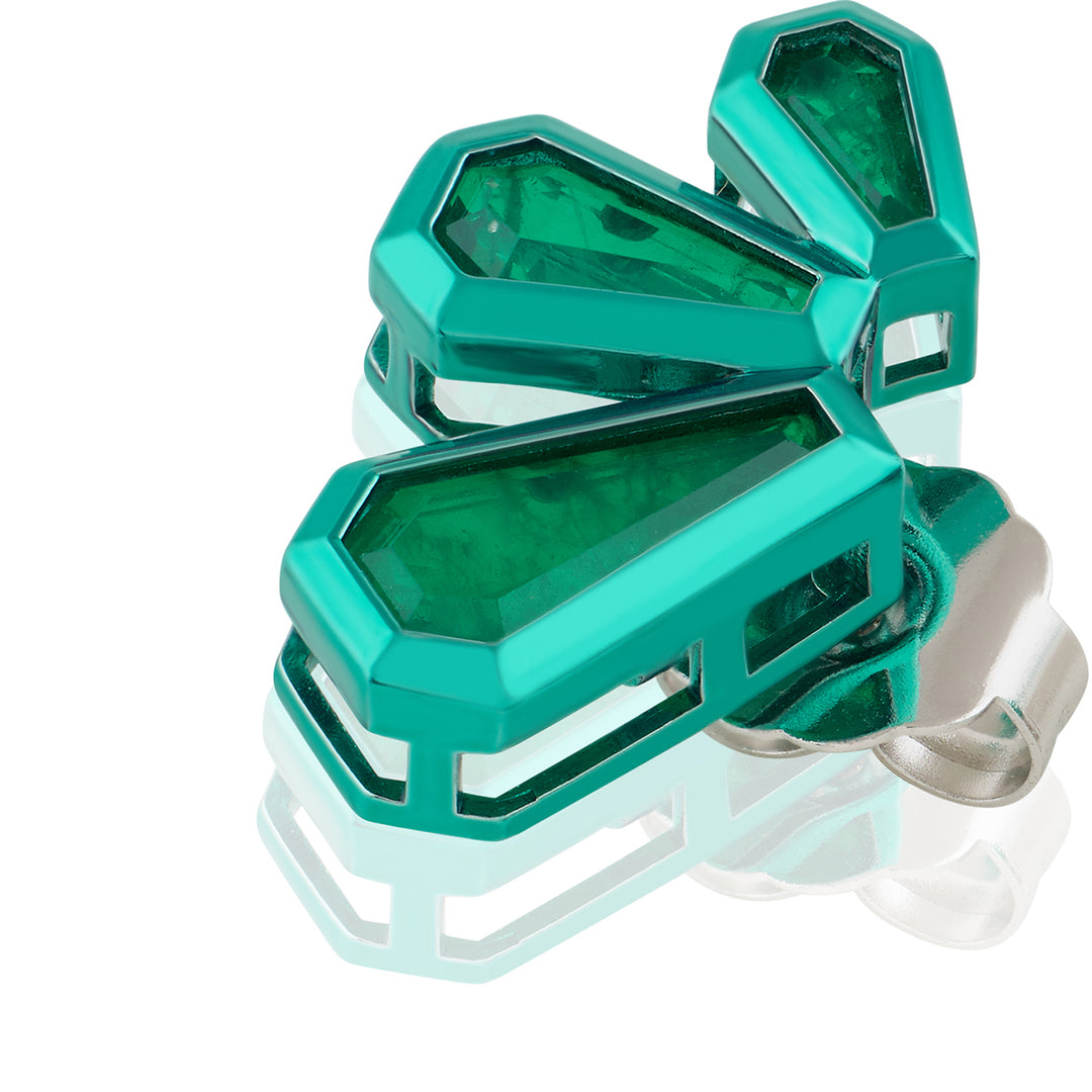 Emerald Glint Stud Earrings