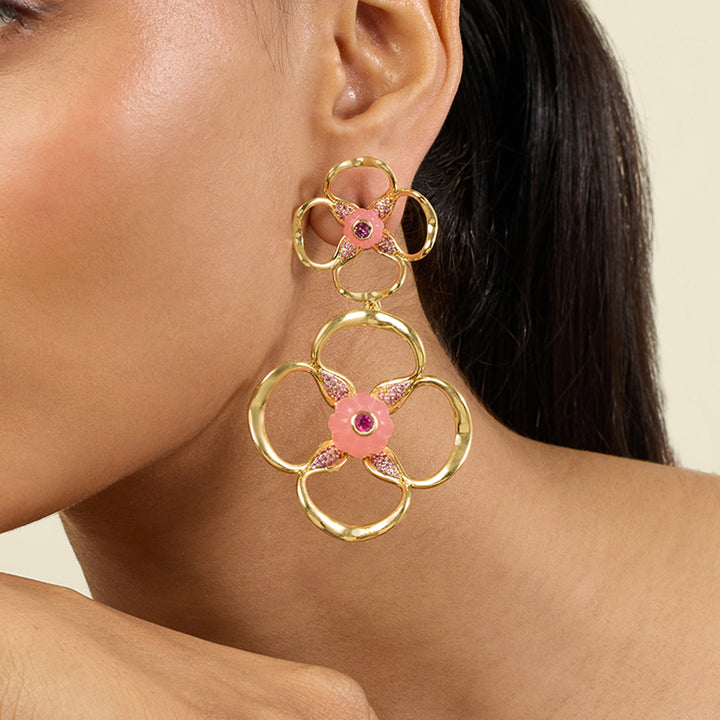 Rosé Radiance Dangler Earrings