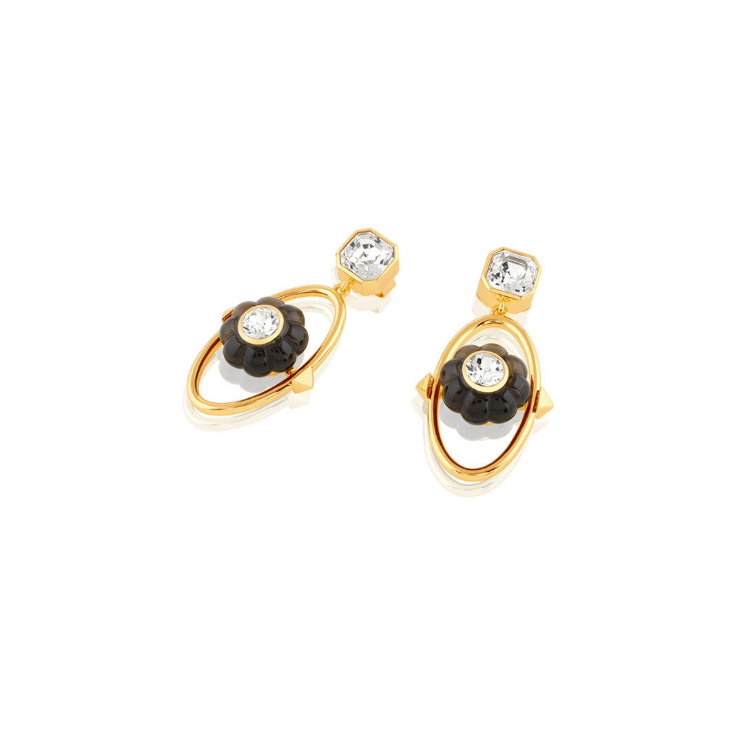 Noir Flora Dangler Earrings