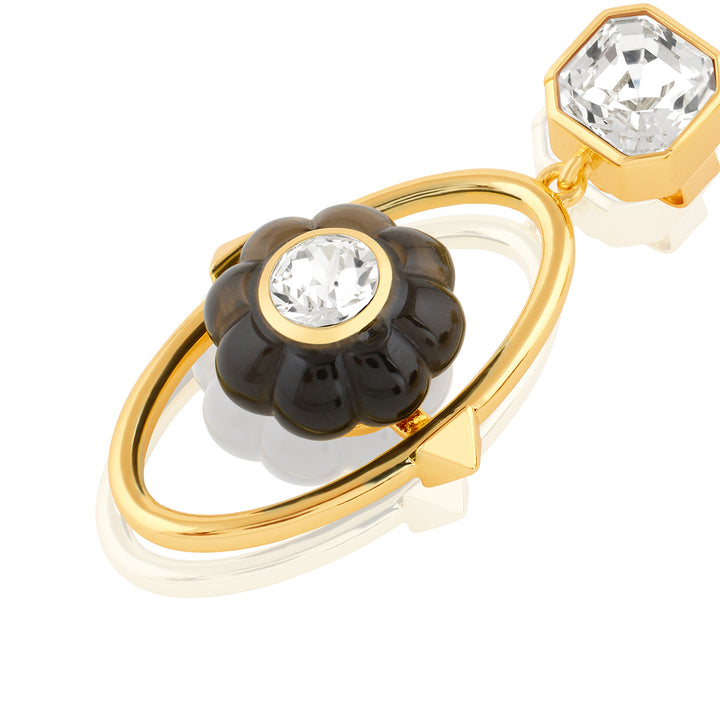 Noir Flora Dangler Earrings