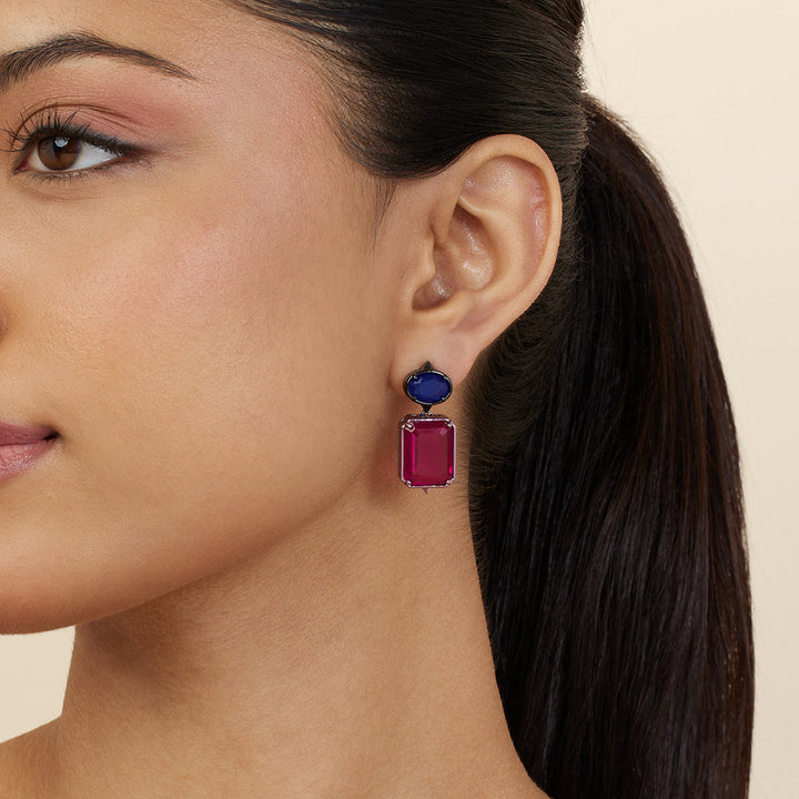 Floral Flame Dangler Earrings