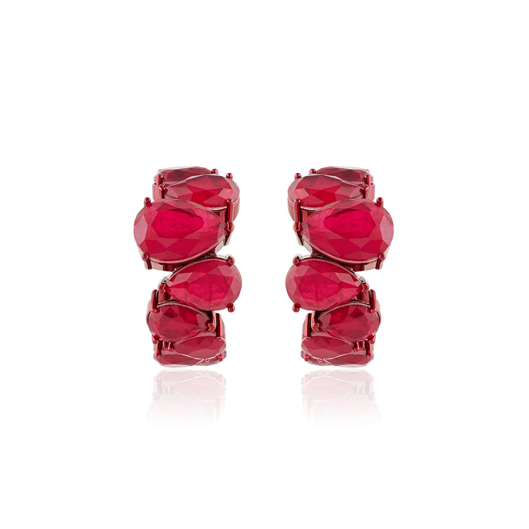 Crimson Glow Statement Hoops